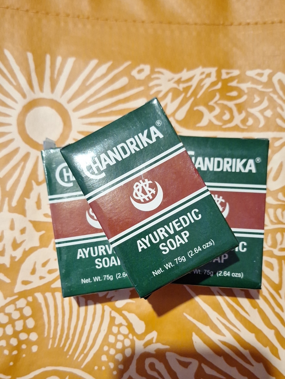 Chandrika Ayurvedic Soap - Green and Maroon Bar